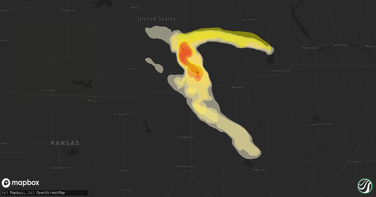 Hail map in Salina, KS on September 17, 2014