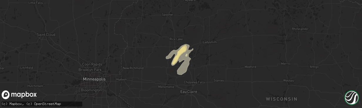 Hail map in Chetek, WI on September 17, 2015