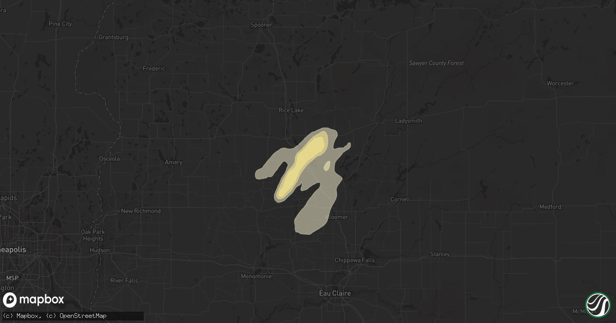 Hail map in Chetek, WI on September 17, 2015