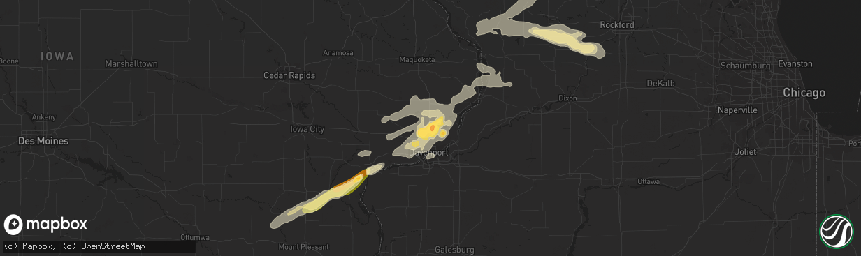 Hail map in Eldridge, IA on September 17, 2015