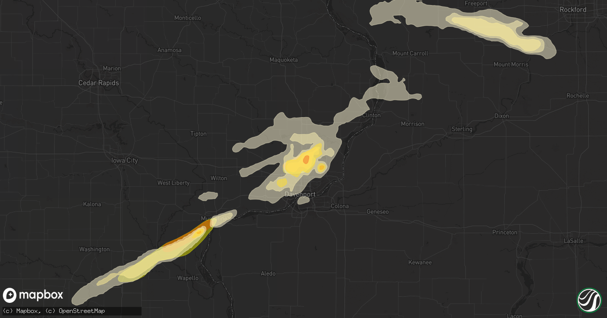 Hail map in Eldridge, IA on September 17, 2015