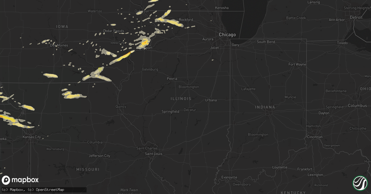 Hail map in Illinois on September 17, 2015