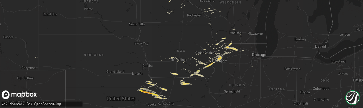 Hail map in Iowa on September 17, 2015