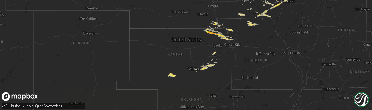 Hail map in Kansas on September 17, 2015