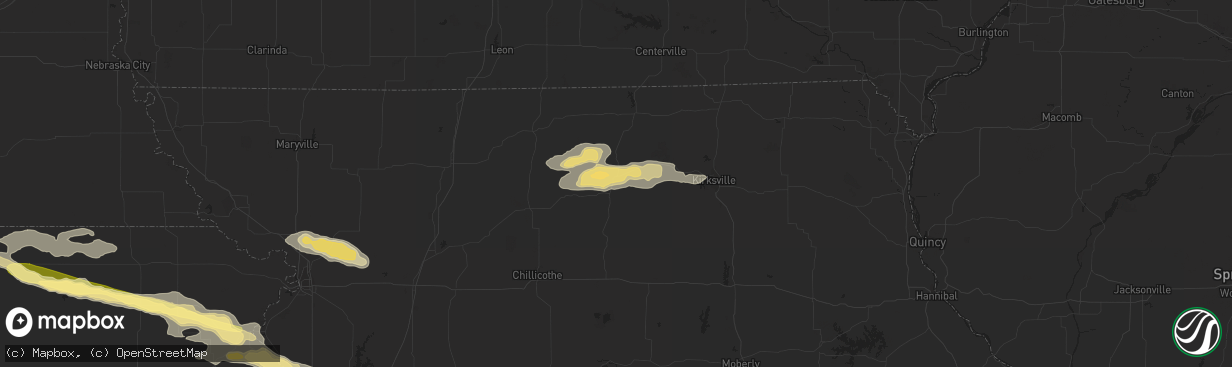 Hail map in Milan, MO on September 17, 2015