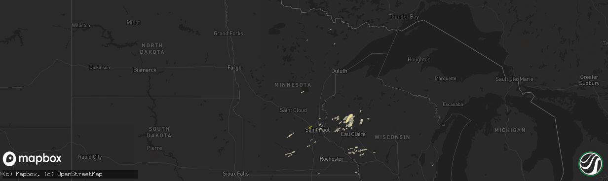 Hail map in Minnesota on September 17, 2015