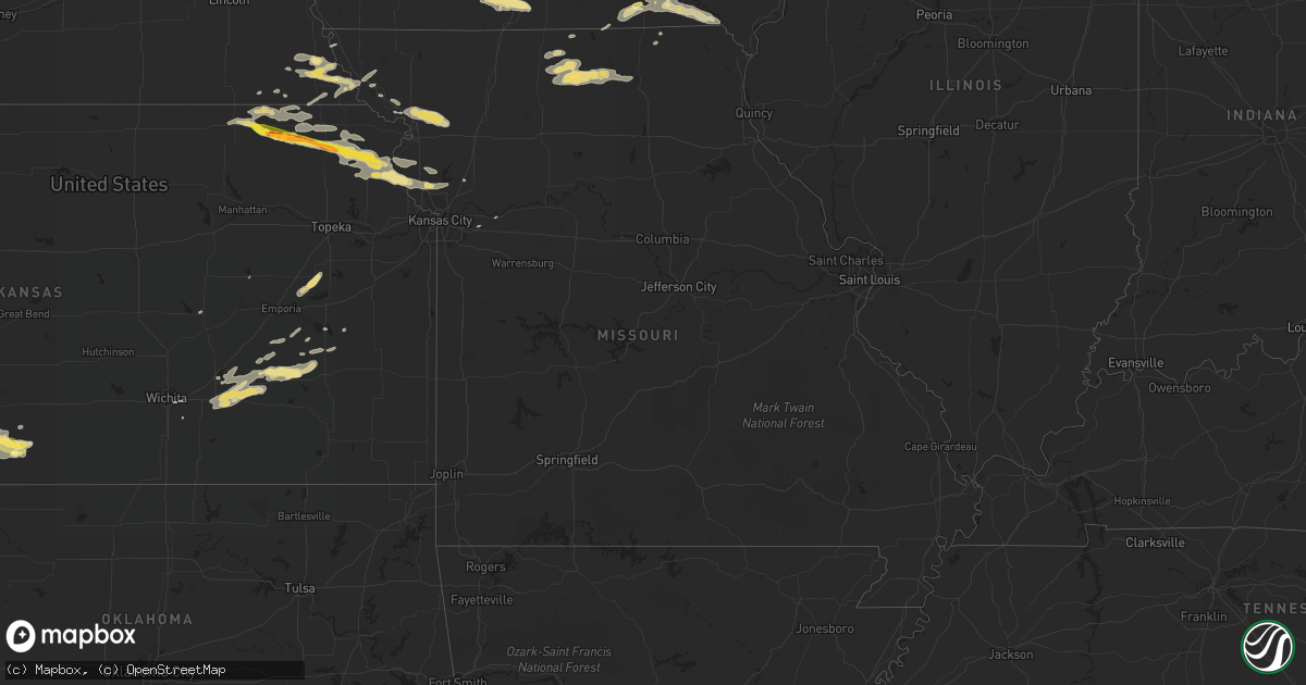 Hail map in Missouri on September 17, 2015