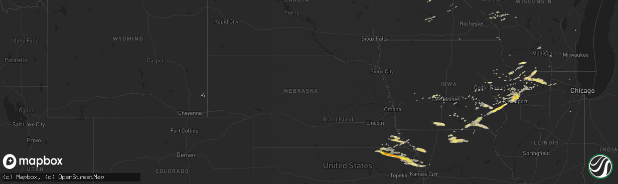 Hail map in Nebraska on September 17, 2015