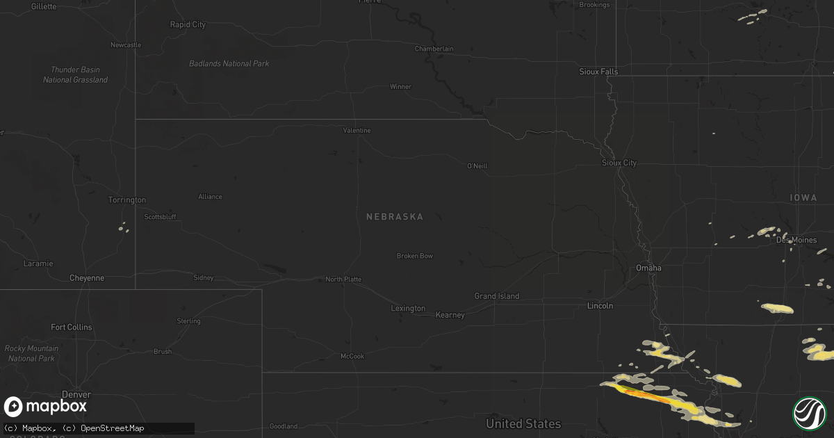 Hail map in Nebraska on September 17, 2015