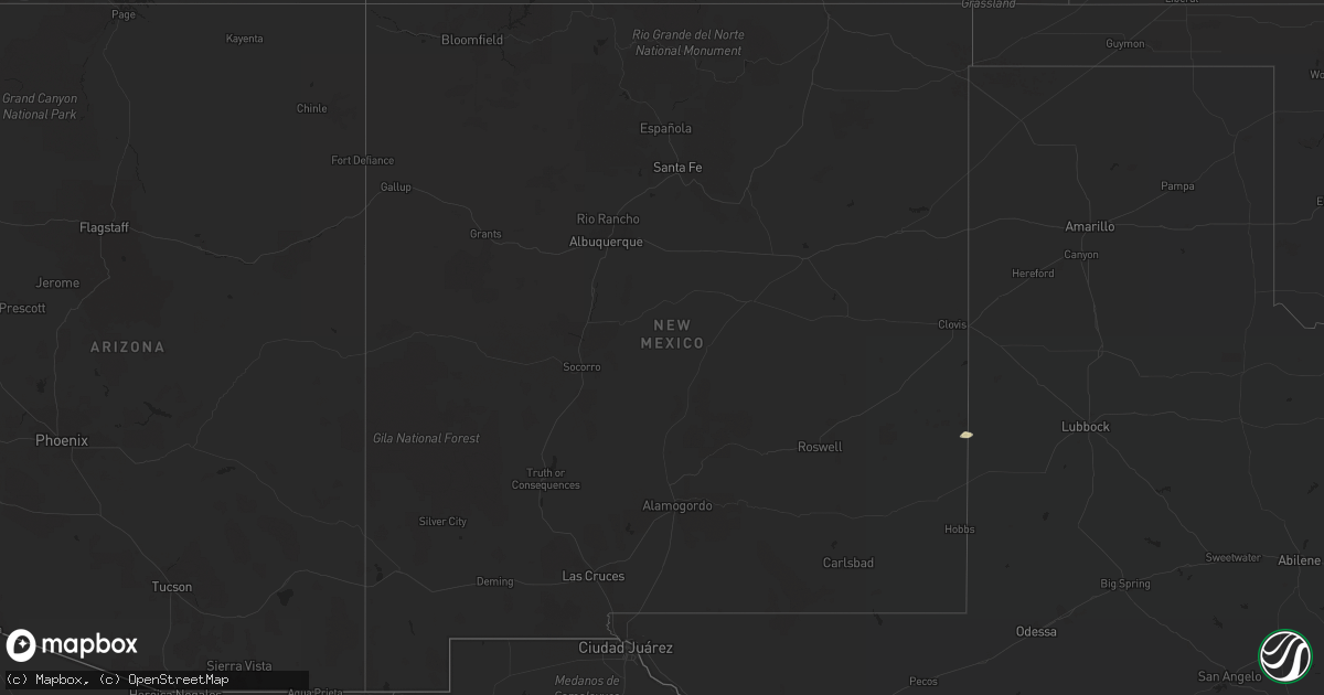 Hail map in New Mexico on September 17, 2015