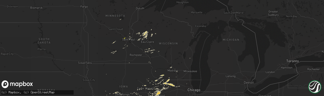 Hail map in Wisconsin on September 17, 2015