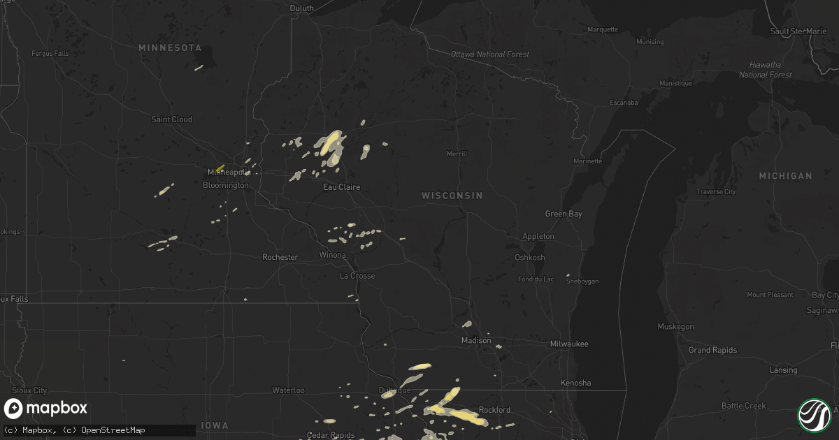 Hail map in Wisconsin on September 17, 2015