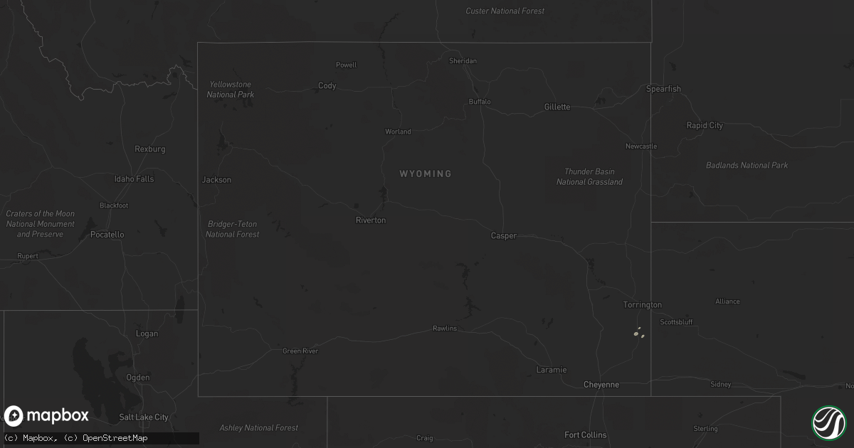 Hail map in Wyoming on September 17, 2015