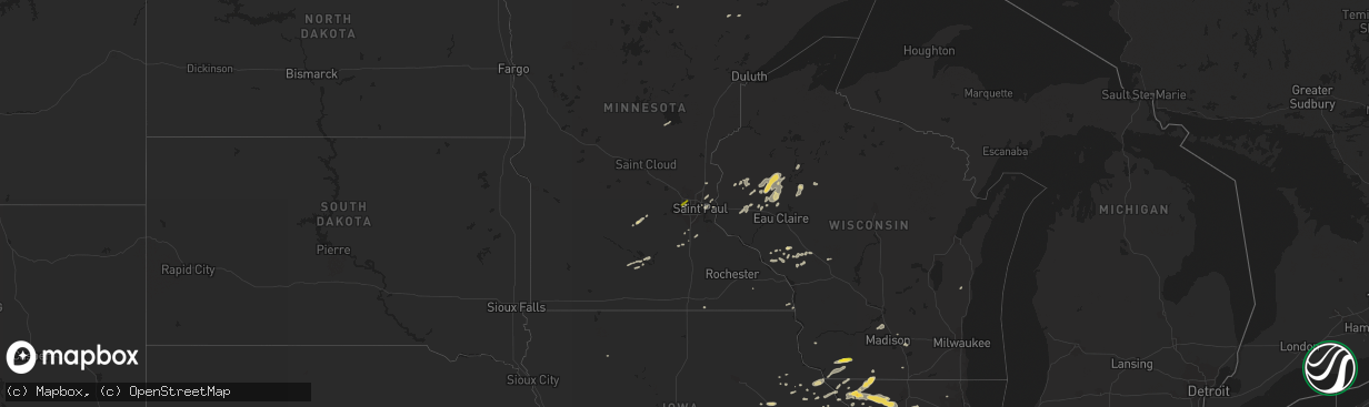 Hail map on September 17, 2015