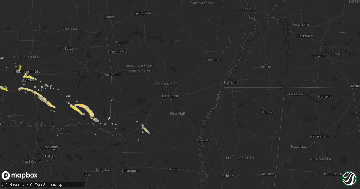 Hail map in Arkansas on September 17, 2016