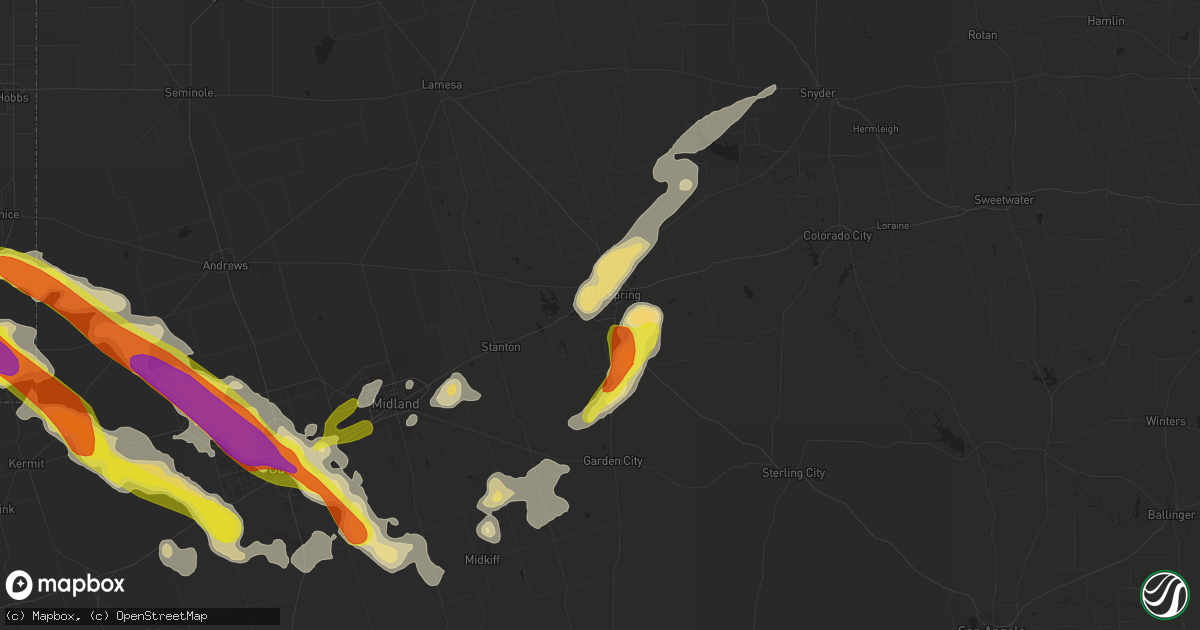 Hail map in Big Spring, TX on September 17, 2016