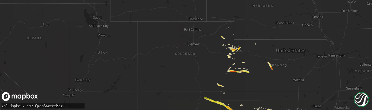 Hail map in Colorado on September 17, 2016