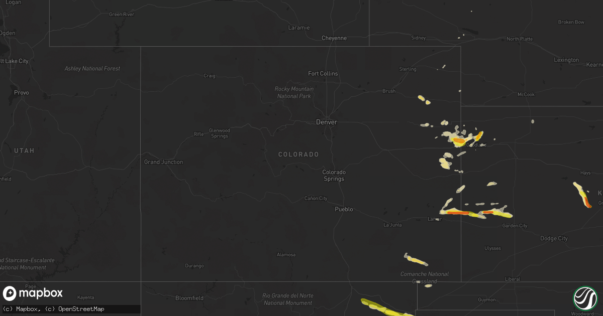 Hail map in Colorado on September 17, 2016