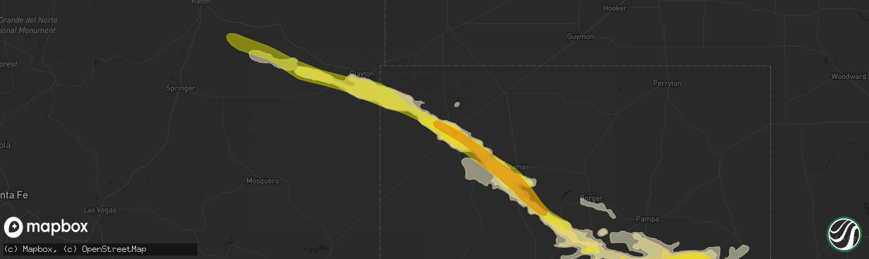 Hail map in Dalhart, TX on September 17, 2016