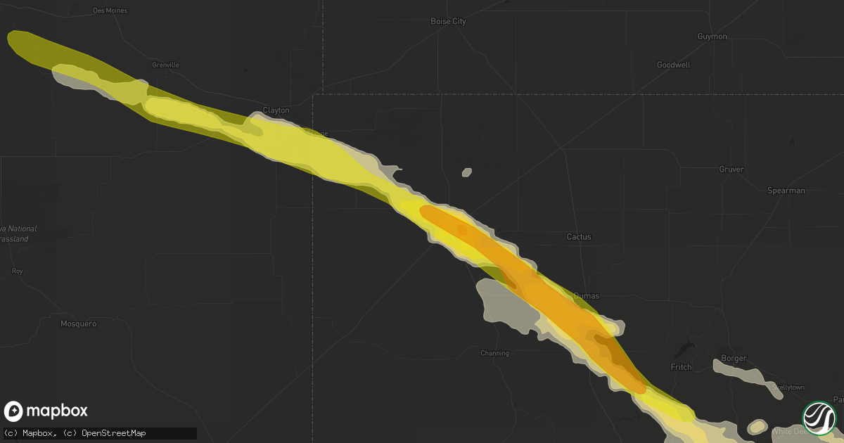 Hail map in Dalhart, TX on September 17, 2016