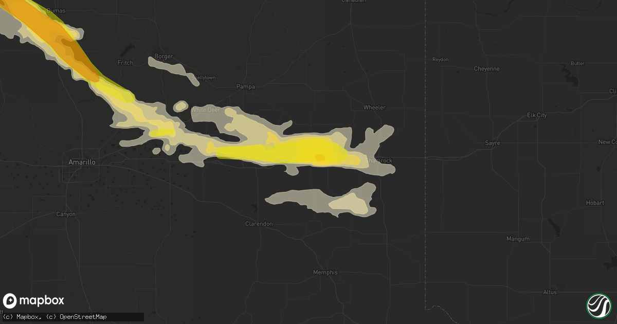 Hail map in Mclean, TX on September 17, 2016