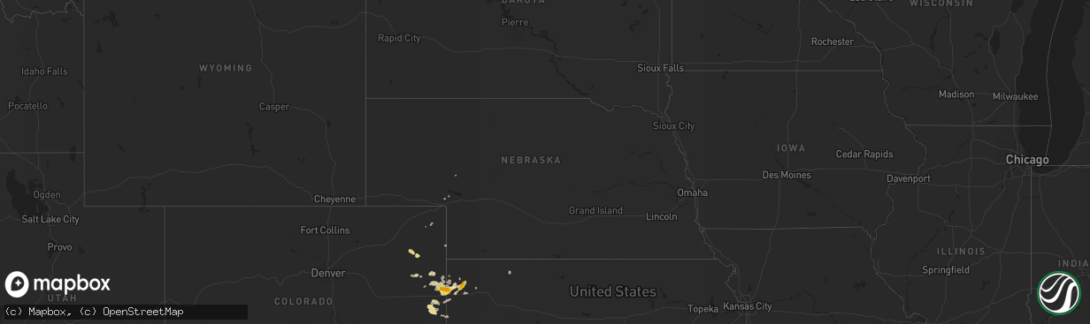 Hail map in Nebraska on September 17, 2016