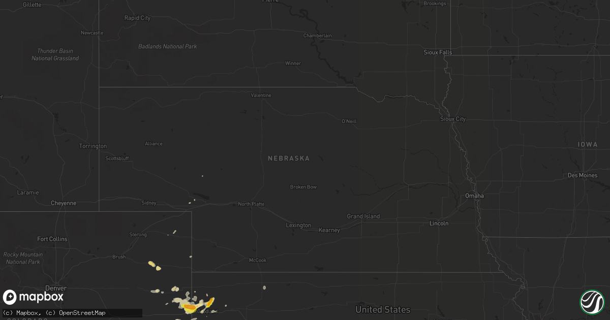 Hail map in Nebraska on September 17, 2016