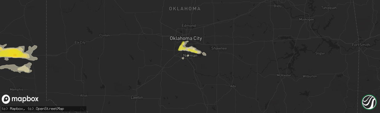 Hail map in Norman, OK on September 17, 2016