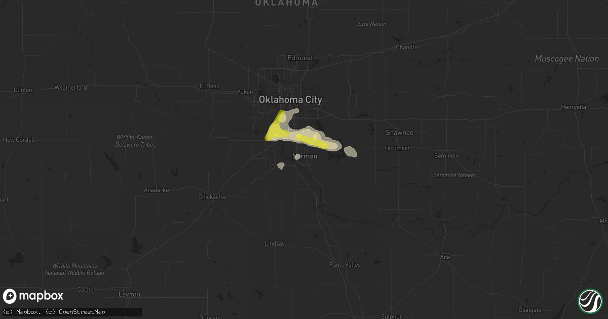 Hail map in Norman, OK on September 17, 2016
