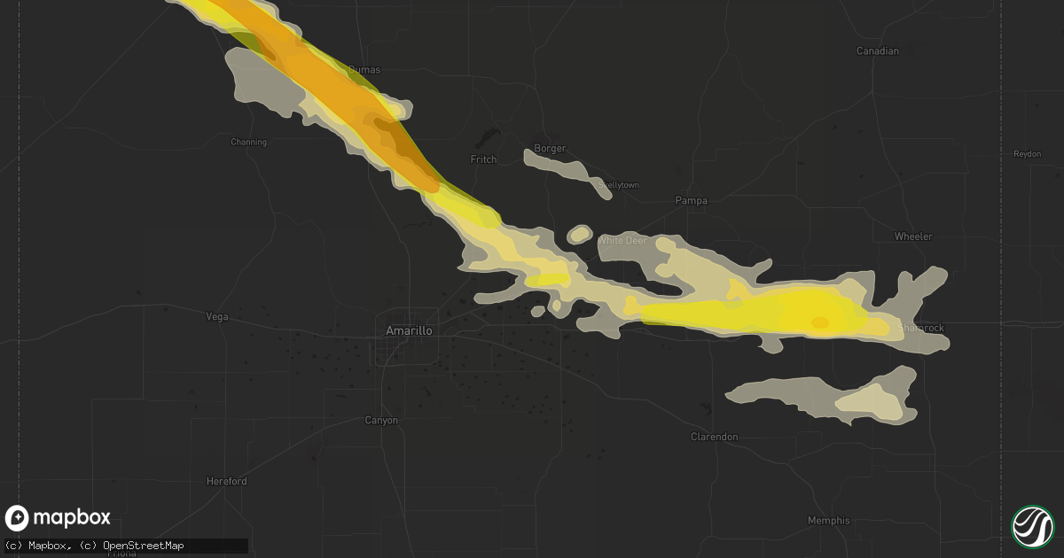 Hail map in Panhandle, TX on September 17, 2016