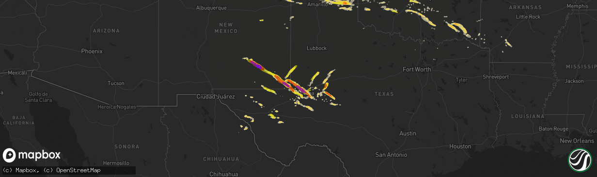 Hail map on September 17, 2016