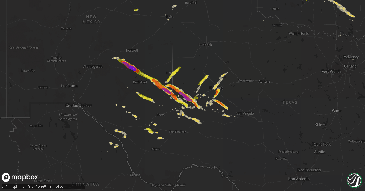Hail map on September 17, 2016