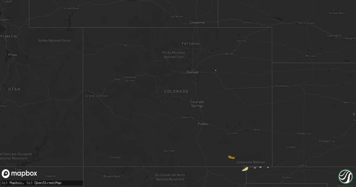 Hail map in Colorado on September 17, 2017