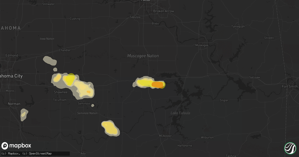 Hail map in Henryetta, OK on September 17, 2017