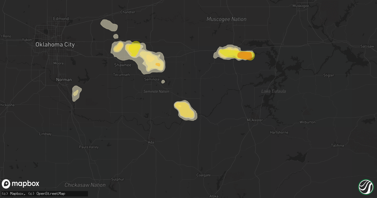 Hail map in Holdenville, OK on September 17, 2017