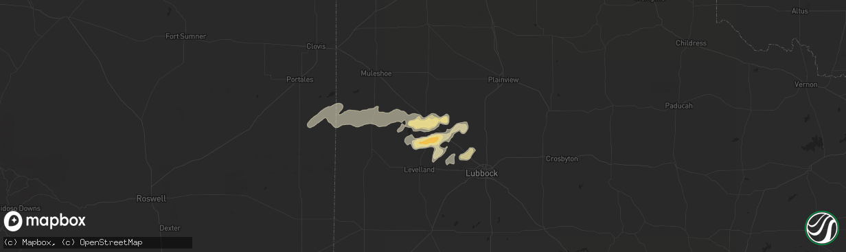 Hail map in Littlefield, TX on September 17, 2017