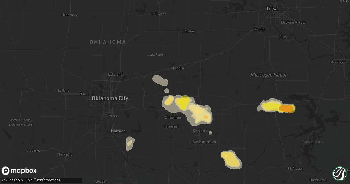 Hail map in Meeker, OK on September 17, 2017