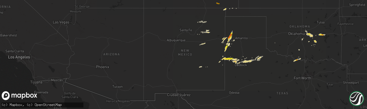 Hail map in New Mexico on September 17, 2017