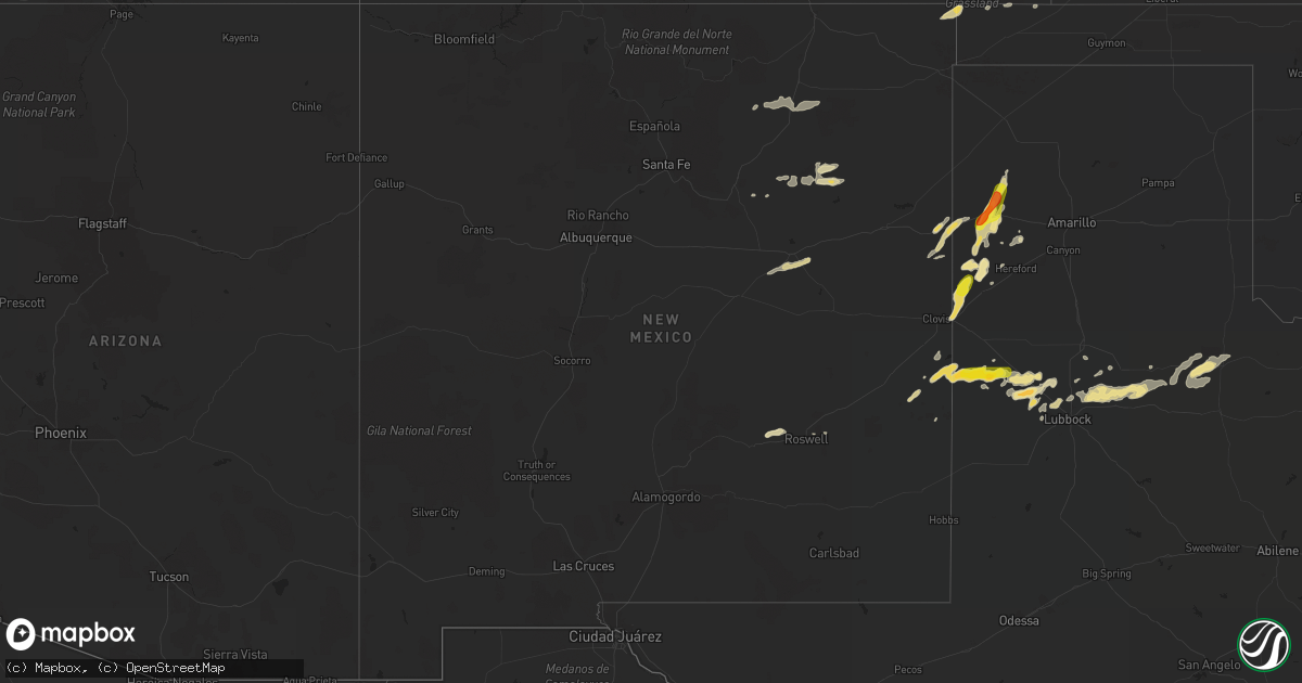 Hail map in New Mexico on September 17, 2017