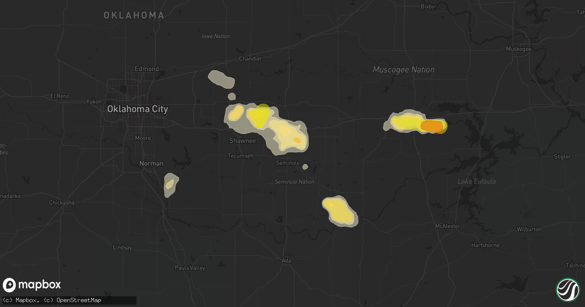 Hail map in Seminole, OK on September 17, 2017