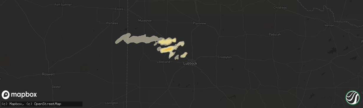 Hail map in Shallowater, TX on September 17, 2017