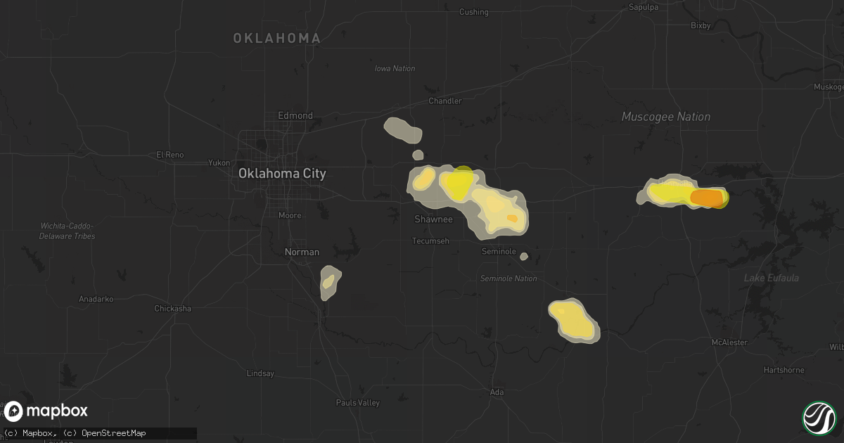 Hail map in Shawnee, OK on September 17, 2017