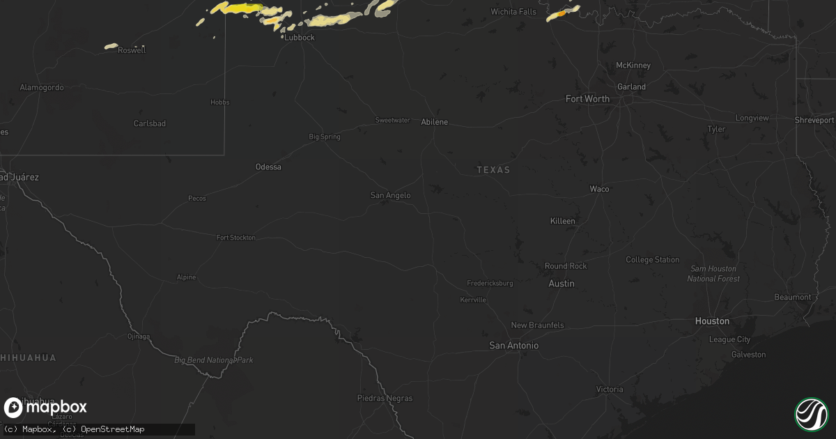 Hail map in Texas on September 17, 2017