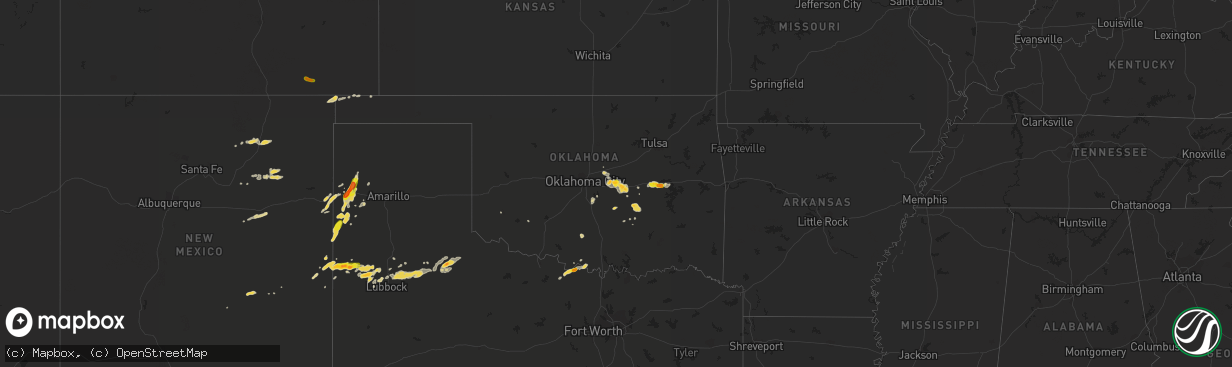 Hail map on September 17, 2017