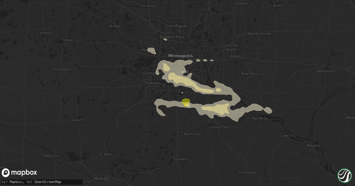 Hail map in Burnsville, MN on September 17, 2018