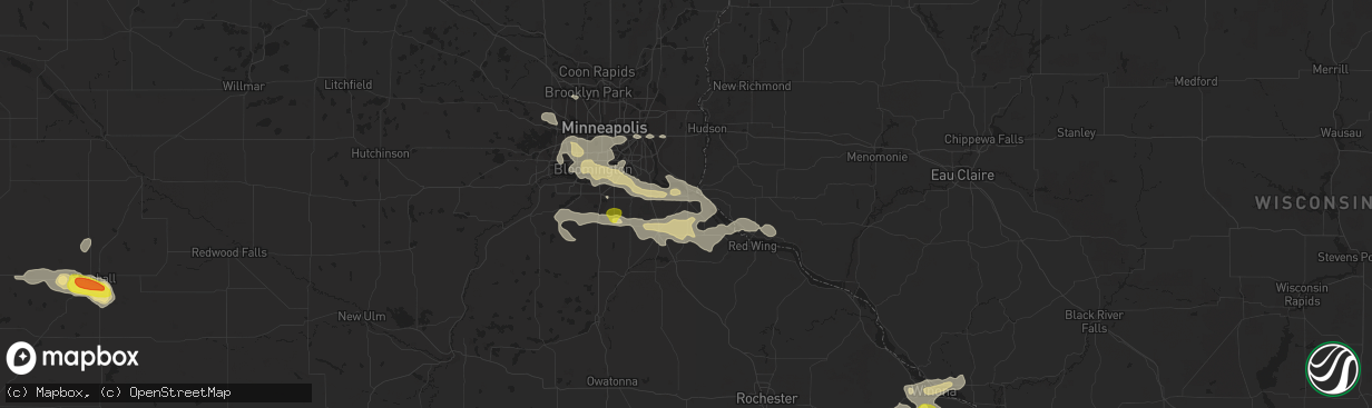 Hail map in Hastings, MN on September 17, 2018