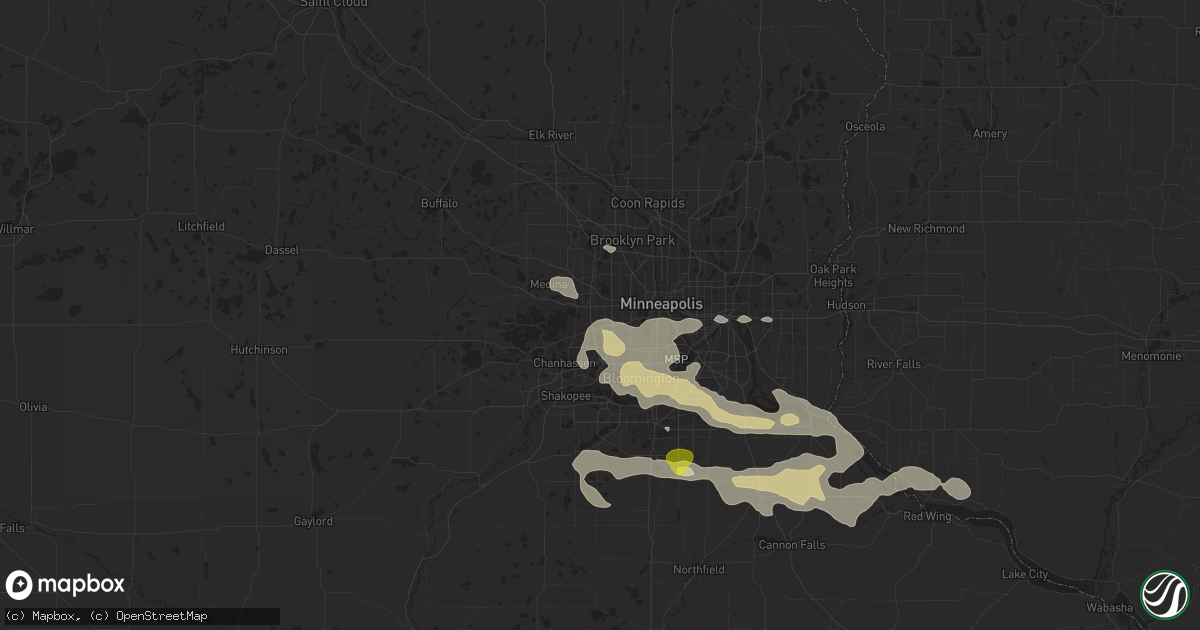 Hail map in Hopkins, MN on September 17, 2018