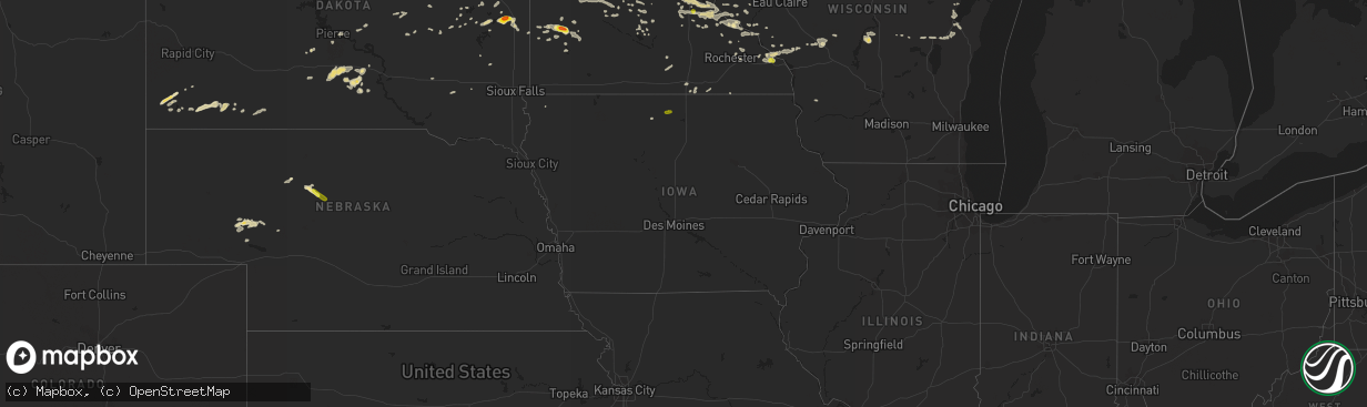 Hail map in Iowa on September 17, 2018