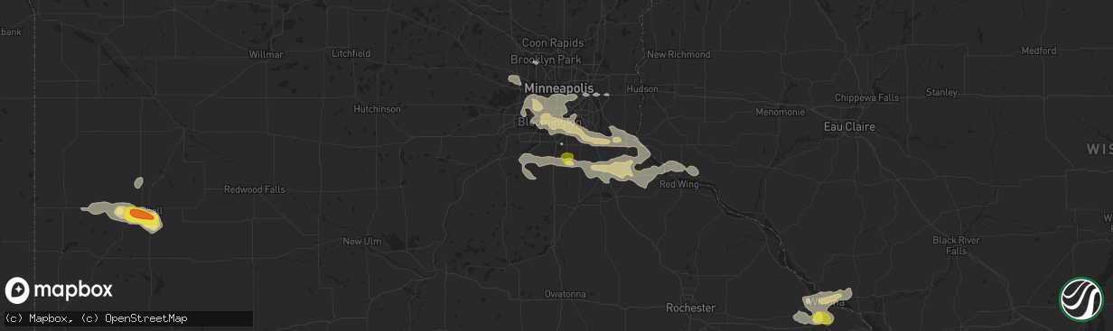 Hail map in Lakeville, MN on September 17, 2018