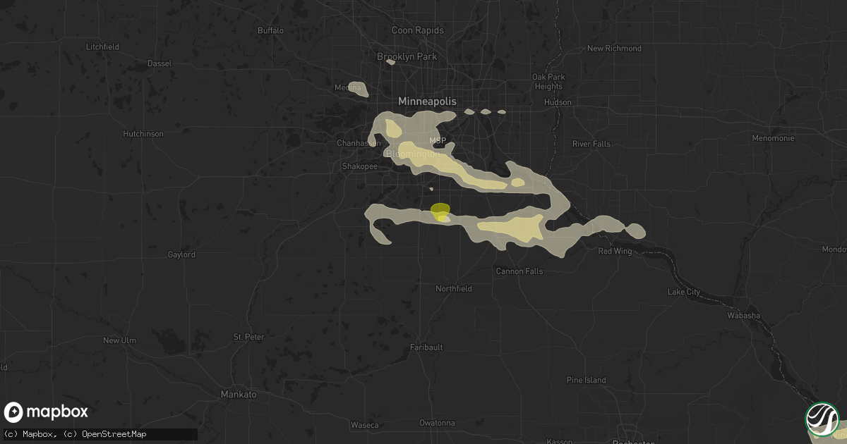 Hail map in Lakeville, MN on September 17, 2018